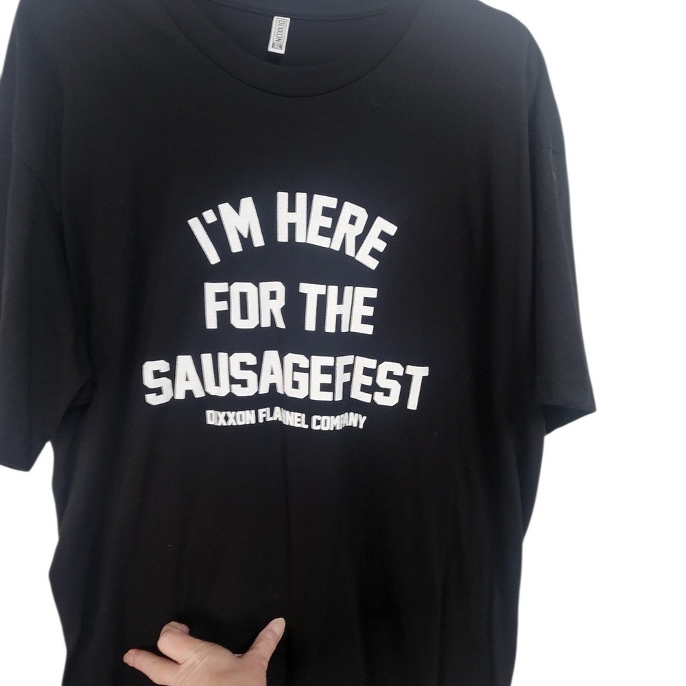 Dixxon Flannel Co Mens XL Black Sausagefest Graphic T-Shirt Short Sleeve Cotton